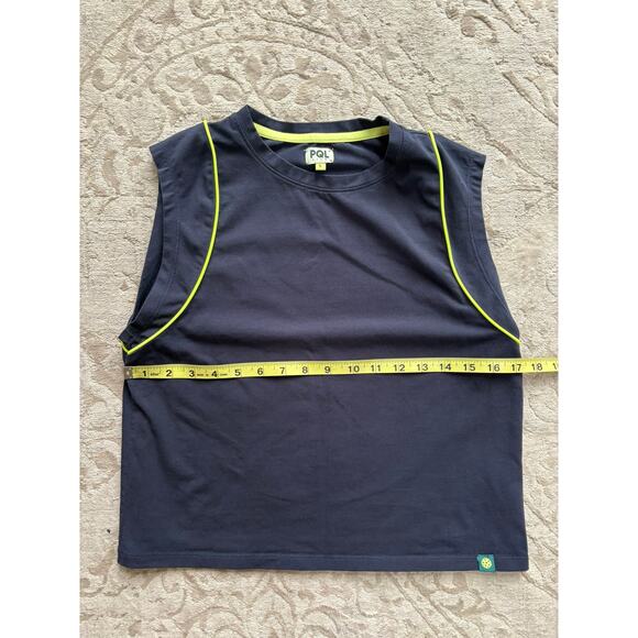 PQL Club Women's Shirt Number Five Tank Navy with Neon Trim Size Large - Picture 7 of 9